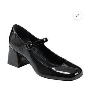 Marc Fisher Black Patent Mary Jane Block Heel Pumps